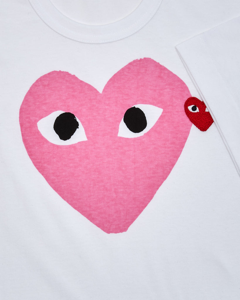 Comme des Garçons Play Men's Play Heart T-Shirt - Pink - Size Large