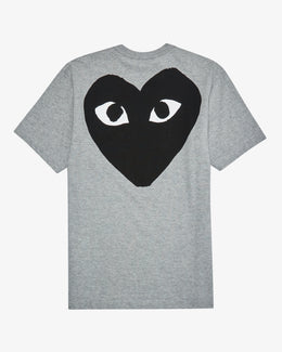 WOMEN'S T-SHIRT WITH LOGO AND LARGE BLACK HEART QS